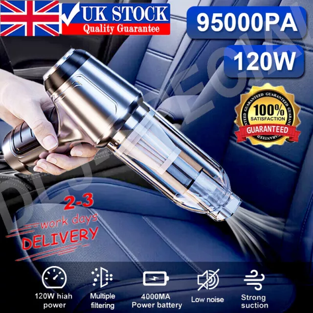 Powerful Car Vacuum Cleaner Wet/Dry Cordless Strong Suction Handheld Cleaning UK