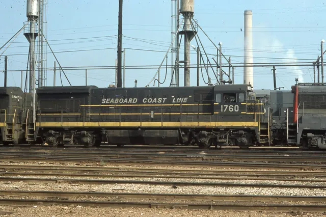 ORIGINAL 1975 RAILROAD SLIDE SCL SEABOARD COAST LINE 1760 Houston TEXAS GE U36B