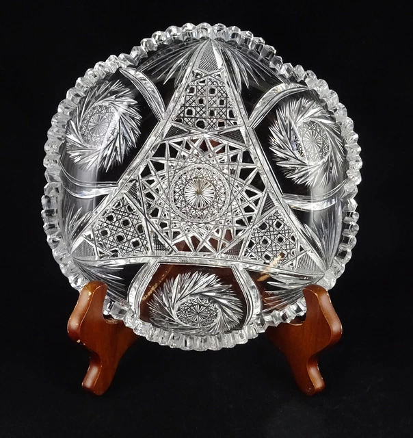 Caning Buzzsaw ABP American Brilliant Period Cut Glass 8” Bowl