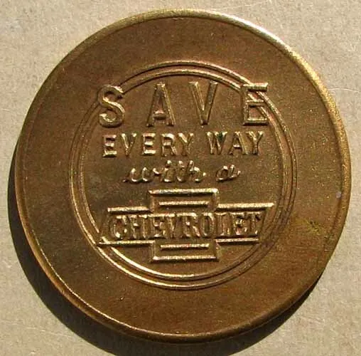 EARLY NOS CHEVROLET BRONZE ADVERTISING TOKEN or MEDAL VERY NICE #H475B
