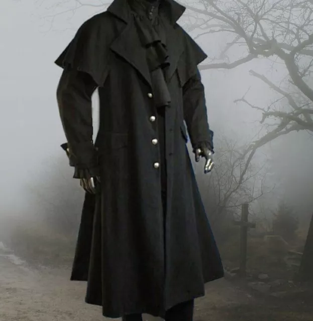 Gothic Mittelalter Kutscher Mantel Van Helsing Vampir Box Coat M L XL XXL XXXL