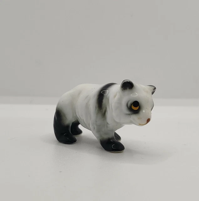 Vintage Bone China Panda Bear Mini Figurine