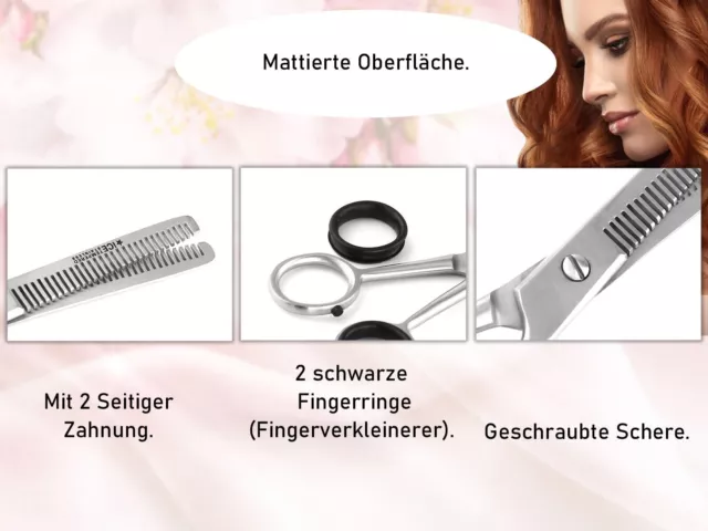 Effilierschere 2-Seitig Ausdünnschere 5,5 " SUPER CUT Haarschere Friseurschere 3