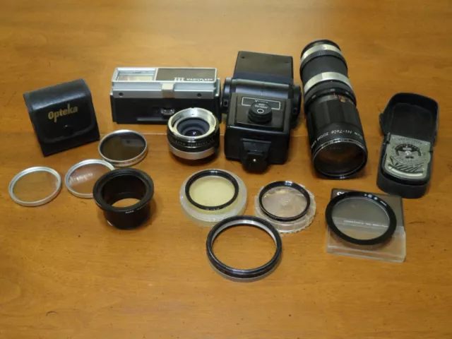 Camera Lot of Miscellaneous Lens Extenders Flash Devices SOLD AS IS Kodak Opteka