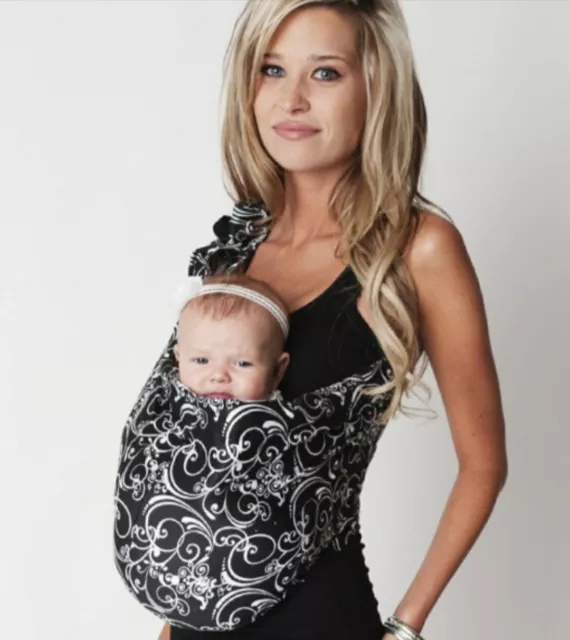 Seven Slings Baby Carrier Sling and baby leg warmers - Black/White/ INDY Size 4