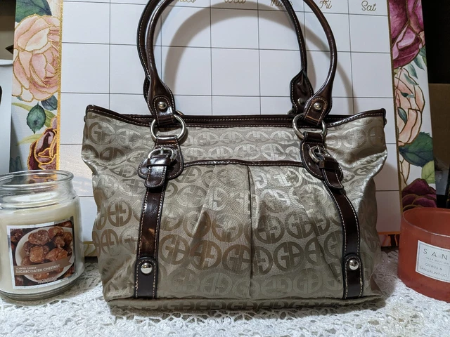 Giani Bernini Taupe & Gold Circle Signature Handbag