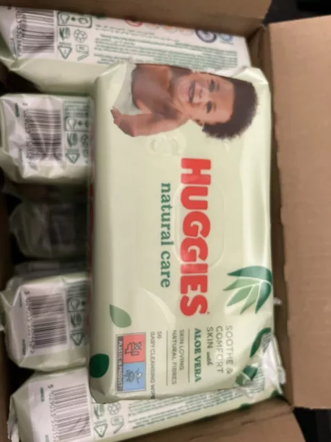 Lot de 5 Paquets de lingettes Huggies Natural Care à Aloe Vera