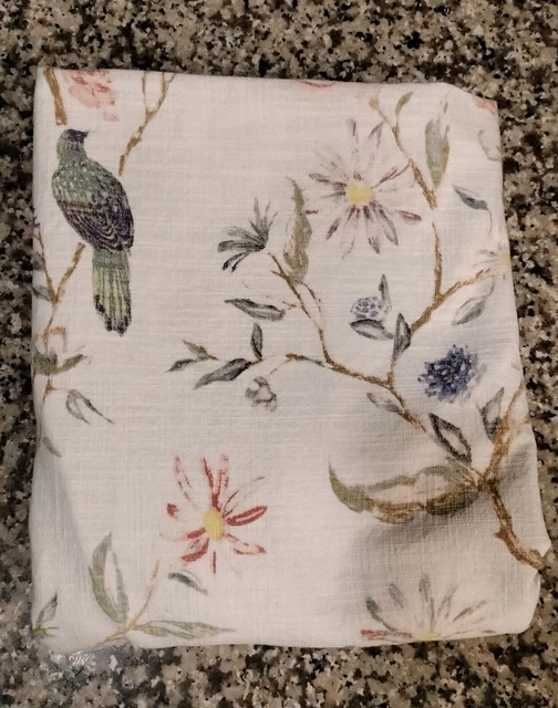 Threshold Shower Curtain Floral Flowers Birds Linen Look