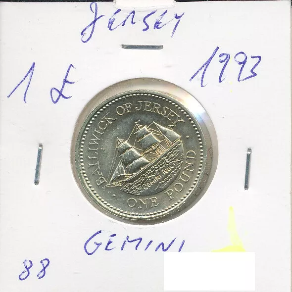 Jersey - 1 Pound 1993 UNC - Gedenkausgabe, Schiff - Gemini