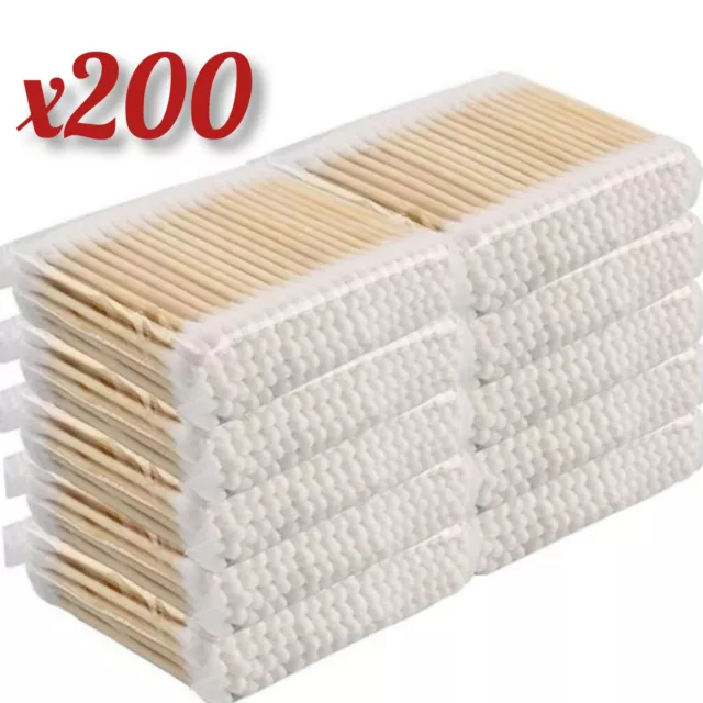 200x Bamboo Cotton Buds Bamboo Natural Zero Waste Makeup ECO Biodegradable