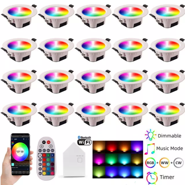 LED Einbaustrahler 5W Bluetooth RGB+WW+CW Einbauleuchten Decken Spots Dimmbar