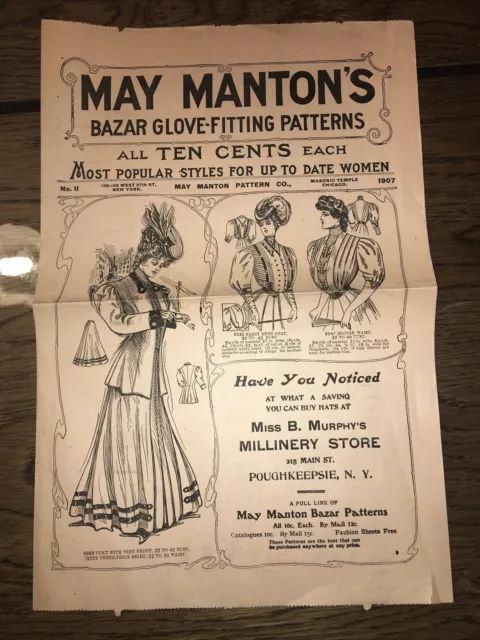 Antique Booklet “May Manton’s Bazar Glove-Fitting Patterns” Dress Pattern Styles