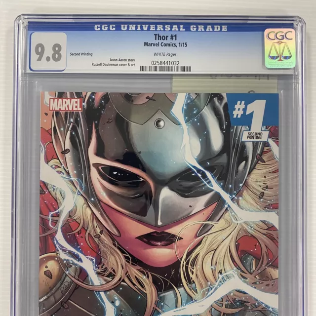 Thor #1 Second Print 2015 CGC 9.8 White Pages 2