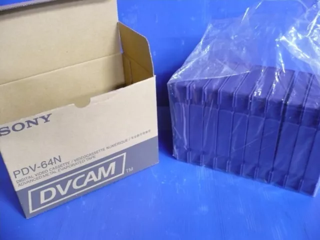 Box of 10 Sony DVCAM PDV-184 ME tapes with Memory chip, for DSR cameras