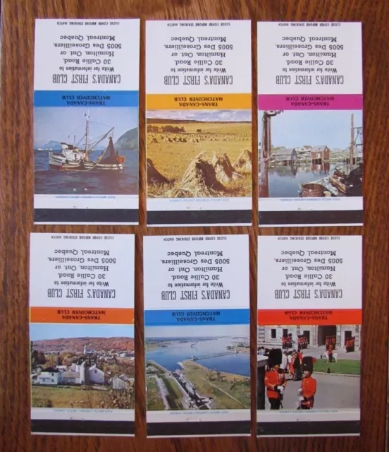 Canadian Scenes Complete Set Of 6 Matchbook Matchcovers (Hamilton, Ontario) -K20