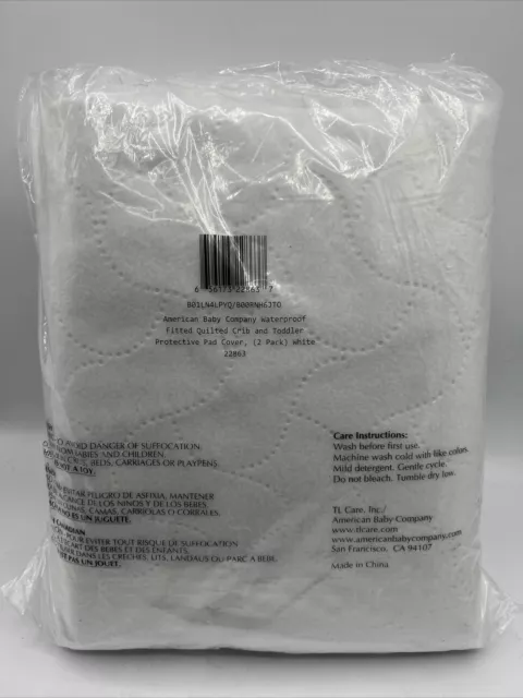 2 PK American Baby Co Waterproof  Crib Toddler Protective Pad Cover Washable