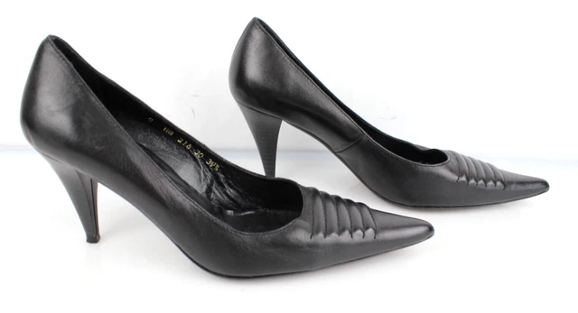 Escarpins François Najar Tout Cuir Noir - Pointure 39.5, Talon Aiguille, Occasion Très Bon état