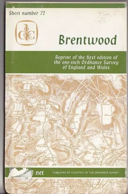Ordnance Survey One Inch Old Series Sheet 72 Brentwood (David & Charles)