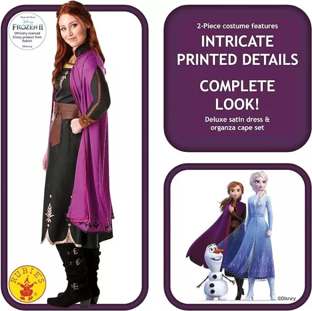 Rubie's Official Disney Frozen 2 Anna Deluxe Costume XS UK 6-8, teen 13+ / women 3