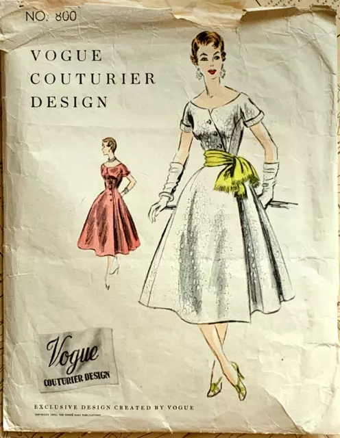 50s vintage Dior-esque couture Princesse dress Vogue Couturier Design Paris