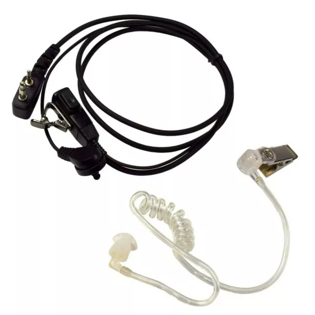 HQRP External Ear Loop 2-Pin Headset with PTT Mic for Cobra Series Radio Devices