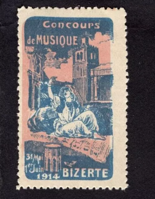 Cinderella Poster Stamp - Tunisia Bizerte 1914 Concours de Musique - 30 x 50 mm