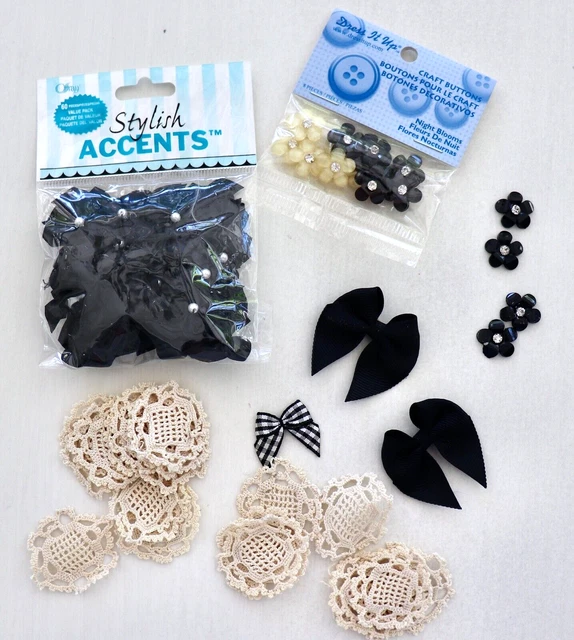 Mini arcos/crochet/libro de recortes y adornos para hacer tarjetas artesanales usados