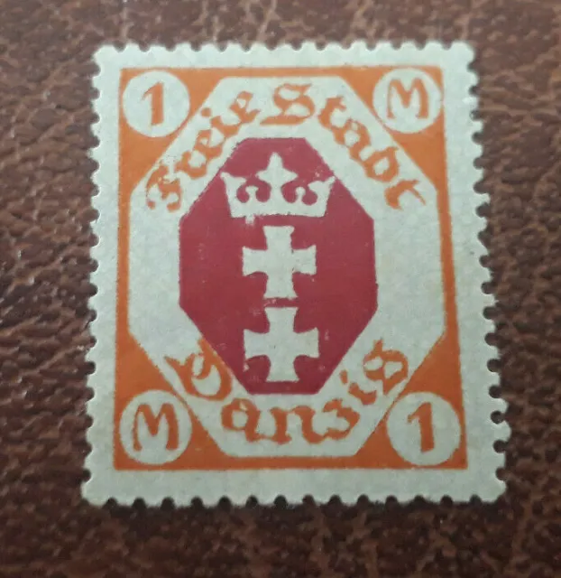 Briefmarke Danzig, 1 M gelb-orange, ungestempelt