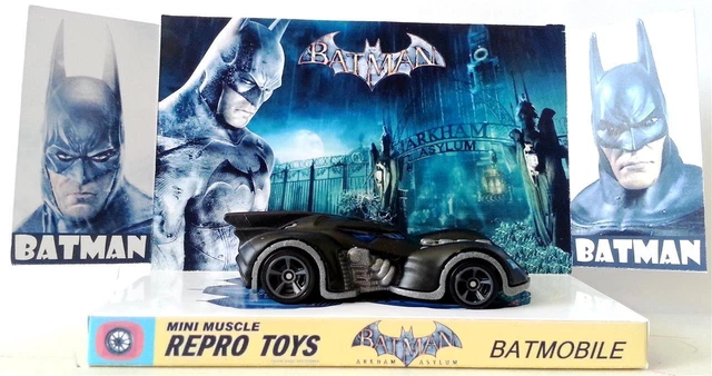 HOT WHEELS 1:64 BATMAN Arkham Asylum BATMOBILE on Custom Repro Display ...