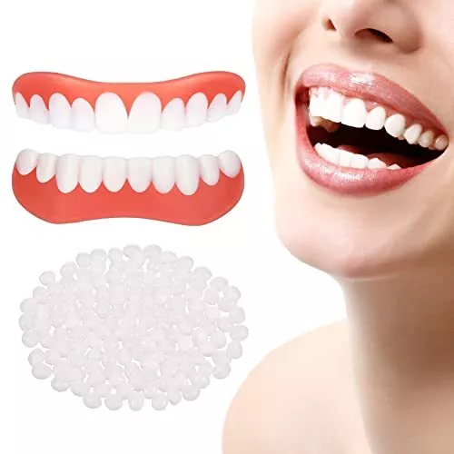 Nuanchu Set von 1 Falsche Zähne Veneers Weißer Zahnersatz für Ober und Unterkief