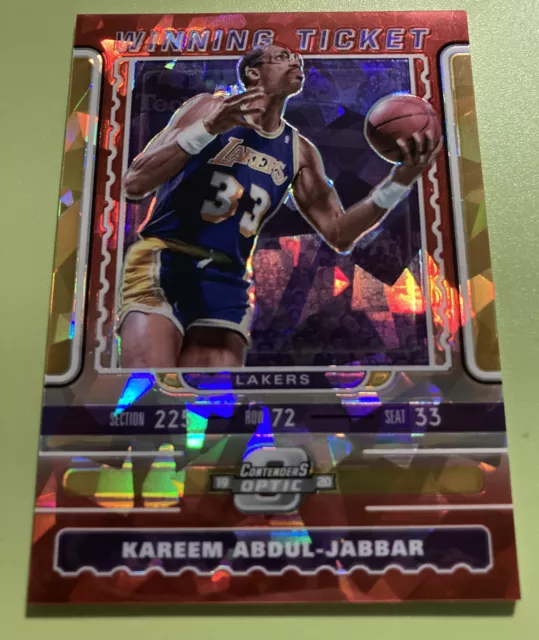 Kareem Abdul-Jabbar 2019 Contenders Optic Winning Tickets Red Cracked Ice Prizm