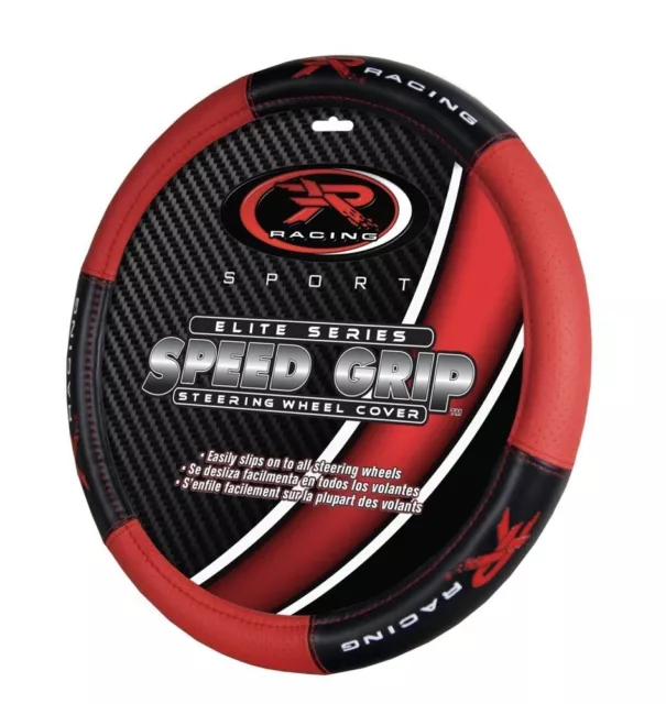 Plasticolor Red R Racing Sport Steering Wheel Cover