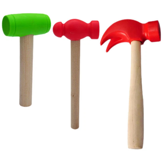 3 Pcs Petit Marteau En Bois Simulé Martelant Des Jouets Pour Enfants Outils