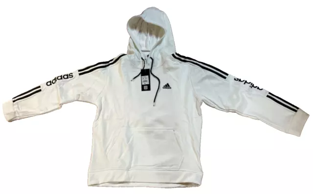 Adidas Originals Hoodie Womens  2 XL White Black Trefoil Pullover Sweatshirt