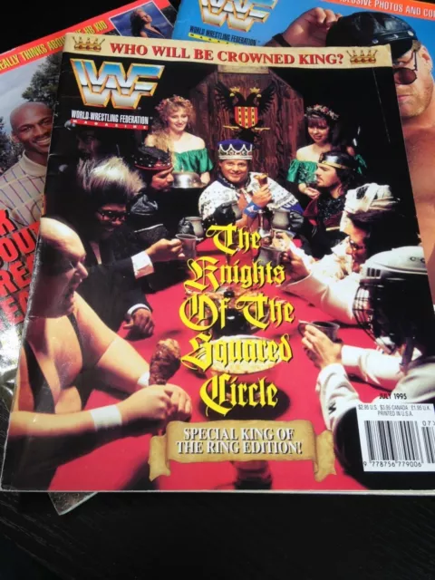 WWF WWE Magazine JULY 1995 Jerry Lawler + Owen hart Poster + Merchandise Catalog