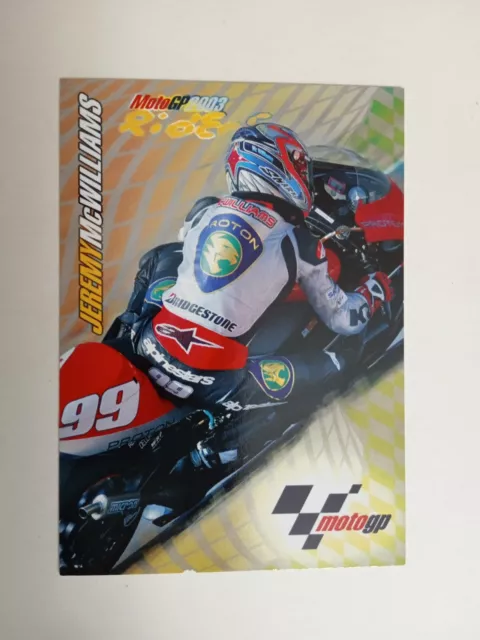 CARD PANINI MOTO GP 2002/2003 JEREMY McWILLIAMS n 138