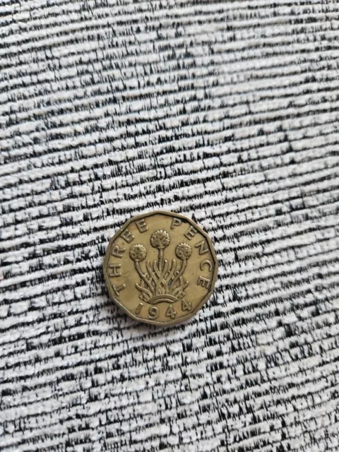 1944 George VI Three Pence Coin