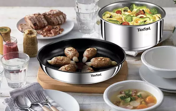 TEFAL Batterie Cuisine Emotion Lot de 10 Pièces Casseroles Poêles Inox Induction 3