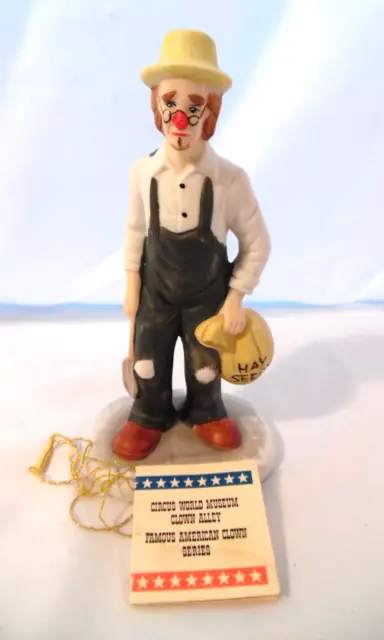 Vintage 1985 Flambro Circus World Museum Clown Figurine Rustic w/Original Tag