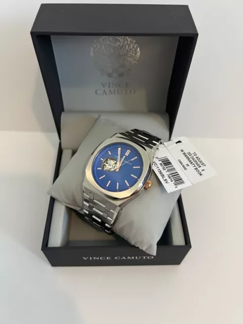VINCE CAMUTO MEN’S Stainless Steel Automatic Watch VC1156BLSV / brand ...