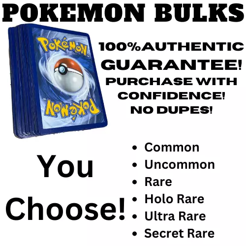 Gotta Catch 'Em All! Authentic Pokemon TCG Card Lot - Many Option 100% AUTHENTIC