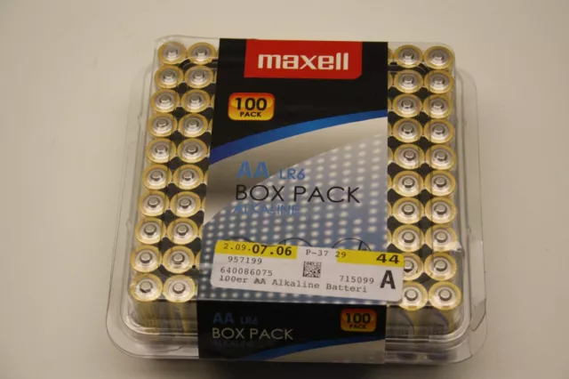 100x MAXELL Batterie Alkaline LR6 Mignon AA im Box Pack