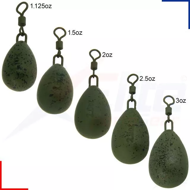 NGT Leads Pear Carp Coarse Fishing Weights with Swivel 1.25oz - 3oz