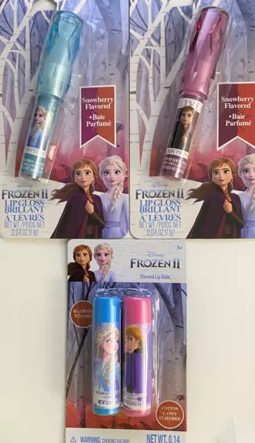 3pk Lip gloss Bundle Disney Frozen II Snowberry and Cotton Candy Flavored