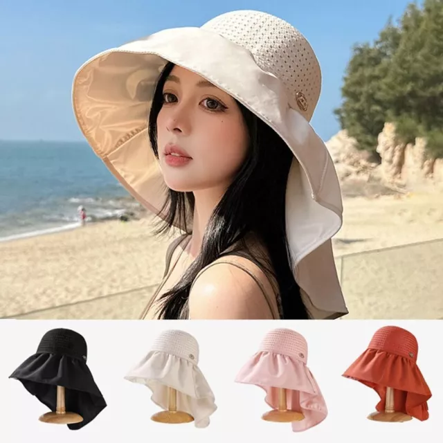 UV Protection Big Brim Sunshade Hat Polyester Fisherman Hats  Women