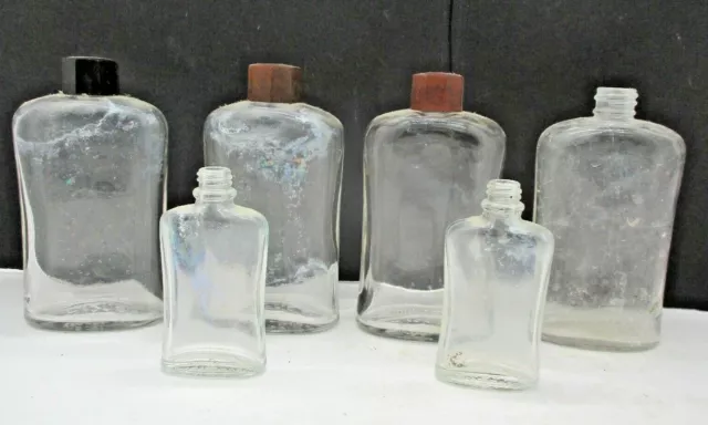 6 Vintage Drene Glass Bottles