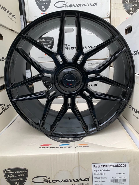 (4) 24x10 GIOVANNA BOGOTA GLOSS BLACK( 6X139.7) ESCALADE YUKON TAHOE SILVERADO