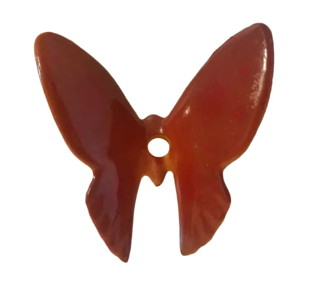 4 Vintage Plastic Faux Ceramic Autumn Butterfly Beads for Macrame Plant Hangers 2