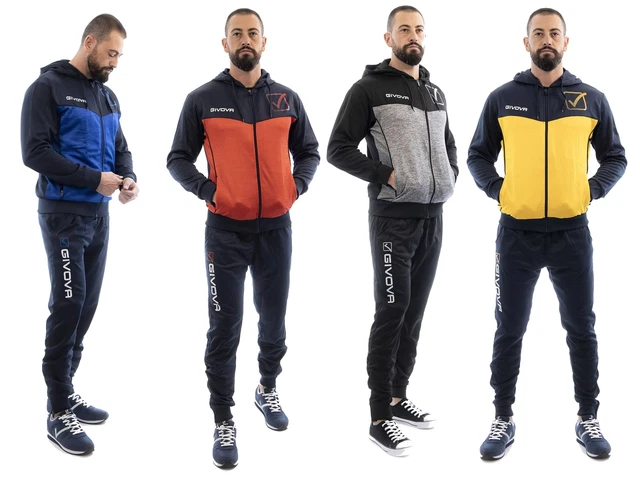 Tuta Uomo Donna Givova Fitness Allenamento Sport Pantalone Giacca Zip Sportiva