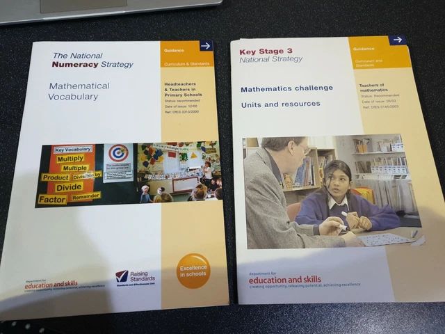National Numeracy Strategy Math Vocabulary & Math Challenge Units & Resources VG